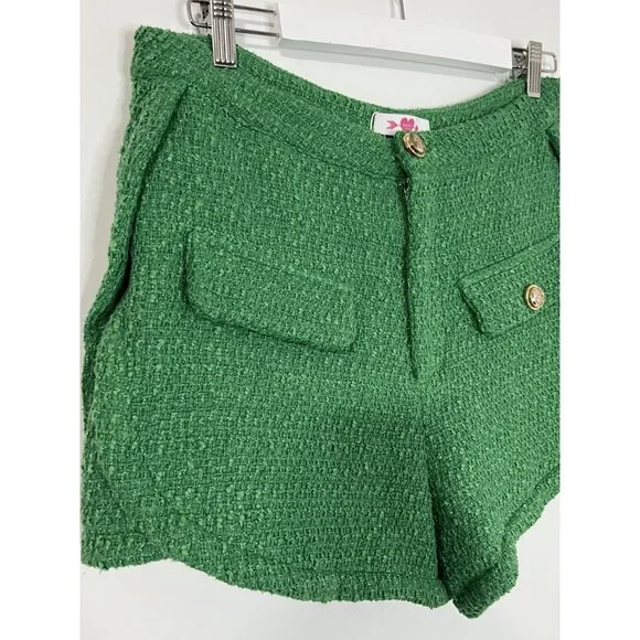 Buddy Love Green High Waist Shorts - Picture 3 of 6